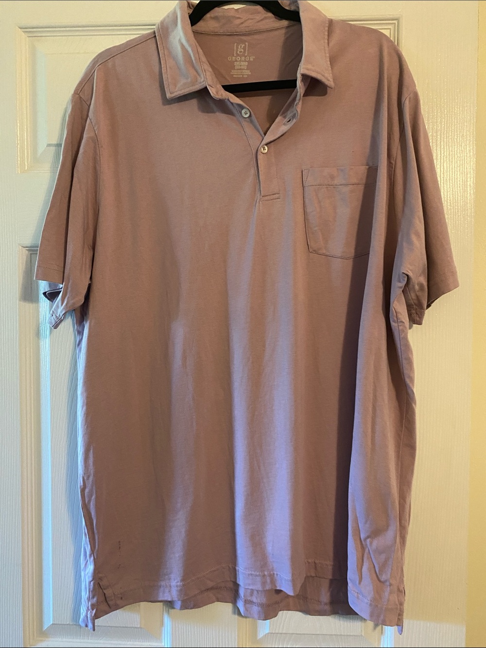George Mauve Short-Sleeve Polo with Chest Pocket